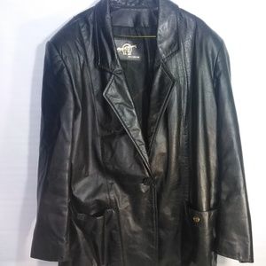 ETIENNE AIGNER Black Leather Women Coat Jacket 12